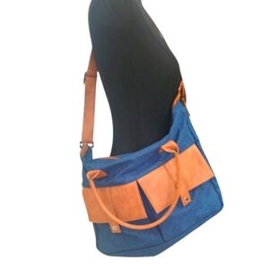 Classic Denim-Inspired Courier Satchel Crossbody Messenger Bag
